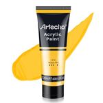 Artecho Professional Acrylic Paint, Yellow Mid (120ml / 4.05oz) Tubes, Art Craft Paints for Canvas Painting, Rock, Stone, Wood, Fabric, Art Supplies for Professional Artists, Adults, Students, Kids