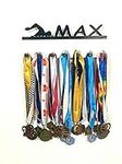 Custom Personalized Name Medal Holder, Swimming Swimmer Swim Racing Display Hanger Rack with Hooks for 60+ Medals, Ribbons, Sports 16'' Wide Awards, One Of A Kind Made To Order With Your Name On It