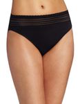 Warner's Women's No Pinching No Problems Lace Hi Cut Brief Panty, Black, Medium