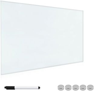 Navaris Tableau blanc magnétique en verre - Memo board aimanté avec 1x stylo feutre 4x aimant et kit de fixation - 60 x 40 cm