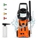 Birtechway Electric Pressure Washer, 3000PSI 2.4GPM Power Washer with Foam Cannon 4 Quick Connect Nozzles, Pressure Washer Machine for Home/Driveway/Patios