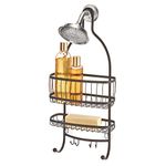 InterDesign York Lyra Bathroom Shower Caddy, for Shampoo, Conditioner, Soap and Razors - Bronze