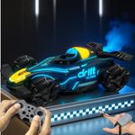 GRAPHENE RC 4x4 Formula F1 Drift Smoke Car Toy 1:14 Scale 2.4Ghz Hand Sensor Gesture Control Sports Racing Car 360° Rotation 3 Lights Music Spin Stunt Remote Control Cars for 4+ 5+ 6+ Boys Girl Adults