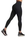 CRZ YOGA Butterlift Women's Scrunch Butt Gym Leggings 25'' - No Front Seam Ruched Bums Lifting High Waist Workout Leggings Booty Yoga Pants Black 10