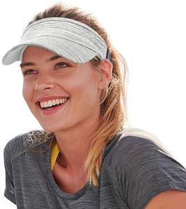 Women Sun Sport Visor Hats for Running,Tennis,Golf - Adjustable & Lightweight, V206-light Grey, One Size