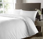 SeventhStitch 500 Thread Count 100% Egyptian Cotton Duvet Cover with Pillow Cases Bedding Sets Double King Super King Size Quilt Covers (White, Double)