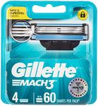 Gillette Mach3 Men's Razors / Blades Refill Cartridges, 4 Pack