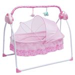 PIOJNYEN Electric Baby Crib Cradle Baby Swing Chair Infant Rocker Auto Swing Bed Baby Cradle 0-25Kg Pink