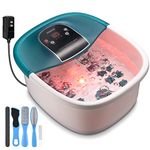 RENPHO Foot Spa Bath Massager, GFCI Plug Foot Soak Tub Pedicure kits with Heat, Bubbles, Vibration, Temperature Control,Pumice Stone, and 22 Massaging Rollers for Feet