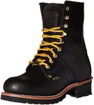 Ad Tec 9in Super Logger Leather Work Boots for Men - Steel Toe, Oil Resistant Lug Sole