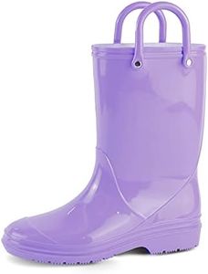 USOR Kids Rain Boots for Boys Girls Waterproof Toddler Rubber Rain Boots with Easy-On Handles Slip On Rain Shoes for Boys and Girls