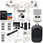 DJI Phantom 3 Advanced Quadcopter w/ 1080p HD Video Camera & Manufacturer Accessories + 2 DJI Batteries + Water-Resistant Hardshell Backpack + 7PC Filter Kit (UV-CPL-ND2-400-Hood-Stabilizer) + More