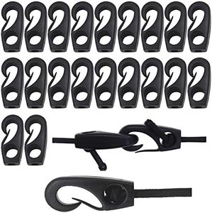 Confezione da 20 ganci per corda ammortizzante | kit di corde elastiche per kayak | ganci da barca e ganci elastici per kayak, campeggio, trampolino, esercizi, fitness, marine e uso nautico