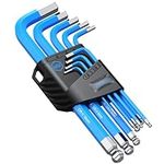 VORXEON 9PCS Allen Wrench Hex Key Set 1.5mm-10mm, Metric Long Ball End Allen Key Set L-Key with Visible Coding for Bike Motorcycle Repair Furniture Assembly Household DIY