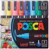Posca Full Set of 8 Acrylic Paint Pens with Reversible Medium Point Pen Tips, Posca Pens are Acrylic Paint Markers for Rock Painting, Fabric, Glass Paint, Metal Paint, and Graffiti