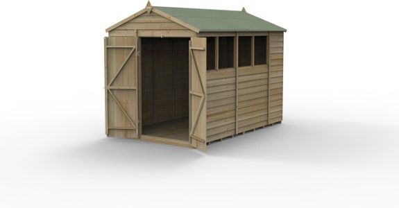 Forest Garden 4LIFE Apex Shed 6x10 ft – Double Door, 4 Windows