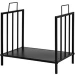 TANGZON Fire Log Holder, Heavy Duty Steel Firewood Rack with Solid Base & Handles, Indoor Outdoor Fireplace Wood Stacking Storage Holder Stand, 45 x 33 x 46cm