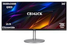 Acer CB342CK 34 Inch (86.36 Cm) IPS Ultrawide (21:9) QHD 3440 X 1440 Pixels LCD Monitor with LED Backlight I AMD Radeon Freesync I HDR Ready, 1MS VRB I 75Hz Refresh | (Silver)