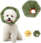 SOVARIN Cat Cone Collar Soft - Adjustable Recovery Collar for Cats & Small Dogs,Cute Waterproof E-Colar to Stop Licking & Scratching After Surgery Elizabethan Neck Cone(Green, XL)