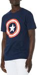 Marvel Captain America Men's 80's Captain America T-Shirt, Navy, Small