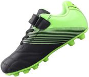 Vizari Loma Firm Ground Youth Soccer Cleats for Boys/Girls - Black/Green, Size 11 | Synthetic Upper Kids Football Cleats with Rubber Sole for Enhanced Performance and Traction