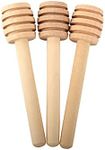 Ucheom Wooden Honey Dipper Sticks, 3Pcs Mini Honey Spoon for Honey Jar Dispense Mixing Stirrer