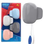 Dokeluk Toothbrush Covers Caps Family Pack:Tooth Brush Coveres Travel Case Protector Plastic Clip for Household Travel, Fits Electronic and Manual Toothbrushes for Adults Kids (4-Color)