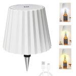 JSSFSS LED Wine Bottle Lamp 1800mAh USB Rechargeable Table Light 3 Colors Dimmable Wine Bottle Light Touch Control Cordless Decorative Wine Bottle Night Light for Bar Restaurant Bedroom -White