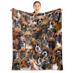 Boxer Dog Blanket,Boxer Gifts for Dog Lovers,Boxer Dog Flannel Blanket Throws for Dog Mom Dad,Soft Warm Blankets for Sofa Bed Home Decor,Gifts for Adult Men Women Halloween Christmas,60"x80"