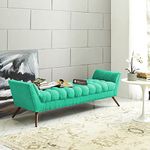 CRUZ INTERNATIONAL - online shopping-be ready ! Sea Green Velvet Button Tufted 3-Seater Sofa | Couch | Settee | Diwan | Premium Velvet Upholstery for Living Room