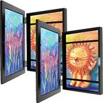 Glvyou Kids Artwork Display Frame for 150 Pictures A4 Front Opening Art Frames, Wooden Picture Changeable Children Storage Drawing Crafting (2pcs black)