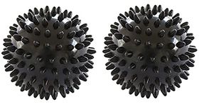 IRIS Massage Ball - Spiky for Deep Tissue Back Massage, Foot Massager, Plantar Fasciitis & All Over Body Deep Tissue Muscle Therapy - Your Compact Muscle Roller, Diameter: 8 cm, 2 Pcs (Black)