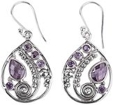 NOVICA Artisan Handmade Amethyst Dangle Earrings .925 Sterling Silver from India Purple Birthstone 'Lilac Radiance'