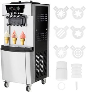 Acekool 2200W 2+1 Flavor Soft Serve Ice Cream Machine, Vertical Commercial Ice Cream Machine, 5.8-8 Gal/Hr, with LCD Touch Screen, Automatic Cleaning, High Productivity for Home Snack Bar & Restaurant