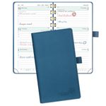 POPRUN Pocket Diary 2025 Week to View Slim (16.5x9 cm) Soft Cover Spiral Diary 25 Appointment Weekly Work Planner, Card Slot, 100GSM Paper (Night Sky Blue)