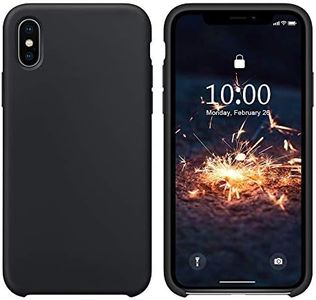 SURPHY Coque iPhone XS, Coque iPhone X, Silicone Liquide Case avec Doux Microfibre Coussin Doublure Cover Protection Bumper Anti-Choc Housse Étui pour iPhone XS/X 5,8 Pouces, Nior