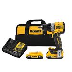 DEWALT 20V MAX* XR Cordless Drill/Driver Kit, Brushless, Compact, with 2 Batteries and Charger (DCD800D2)