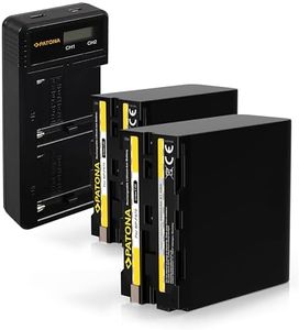 PATONA 2x NP-F970 Batteria con Caricabatteria Doppio LCD Compatibile con Sony F980, F960, F950, F930, F750, F550 Batterie per Flash, Luci Video, Videocamere