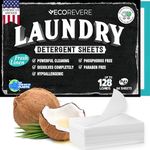 Laundry Detergent Sheets - Eco Friendly Hypoallergenic for sensitive skin, Natural Plant Based Washer Sheets, Travel Laundry Detergent, Harsh Chemical Free Laundry Soap (64 cnt/ 128 Small Loads)