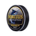 HERCULES Braided Fishing Line, Not Fade, 547 Yards PE Lines, 8 Strands Multifilament Fish Line, 90lb Test for Saltwater and Freshwater, Abrasion Resistant, Black, 90lb, 500m