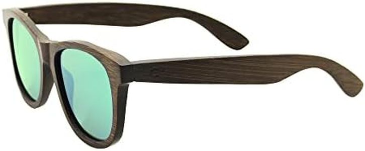 C3 Handmade Natural Bamboo polarized lens Sunglasses for Men and Women for Traveling Driving and Gift(Brown/Mirror green)