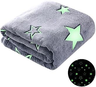 Winthome Coperta pile Bambino Morbida, Plaid che si Illumina al Buio, Coperte Natalizie per Bambina Bambino Regalo, Pisolone, Coperta Fosforescente Adatto a Tutte le Stagioni (Stella, 130x170 cm)