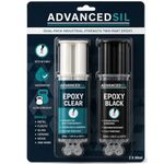Epoxy Glue | Two Pack Clear and Black Epoxy Resin Glue | Fast Setting & Heavy Duty Repairs for Metal Plastic Wood Ceramic Glass Stone and More | 25ml
