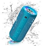 Ortizan Bluetooth Speaker, Portable Wireless Bluetooth Speakers With Led Light, Louder Volume & Enhanced Bass, IPX7 Waterproof, 30H Playtime, Durable Loud Speaker Bluetooth for Travel, Outdoor - Blue