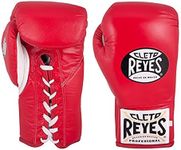 CLETO REYES Safetec Professional Competition Boxing Gloves for Men and Women, MMA, Kickboxing, Muay Thai, Lace Up, 8 oz, Classic Red