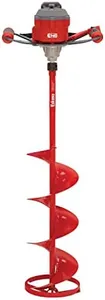 Eskimo E40 10-Inch Electric Ice Auger, Full Power 40V Lithium, Steel Bit, Lightweight Powerhead, Turbo Cutting System Multi-Edge Blades, Red, 45800