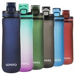 Opard Sports Water Bottle, 600ml BPA Free Non-Toxic Tritan Plastic Drinking Bottle with Leak Proof Flip Top Lid for Gym Yoga Fitness Camping