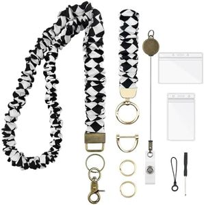 QTRQTR 2 Pcs Cute Lanyard for Id Badges Keys Set Scrunchie Lanyard Teacher