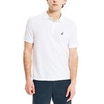 Nautica Men's Short Sleeve Solid Deck Polo Shirt, Bright White, Medium