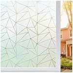 Beautysaid Window Film Privacy: Frosted Window Film with Triangular Pattern for Glass Windows, Anti-UV Vinyl, Static Cling Self-Adhesive, Opaque Privacy Film for Office and Home, 44.5 x 200 cm